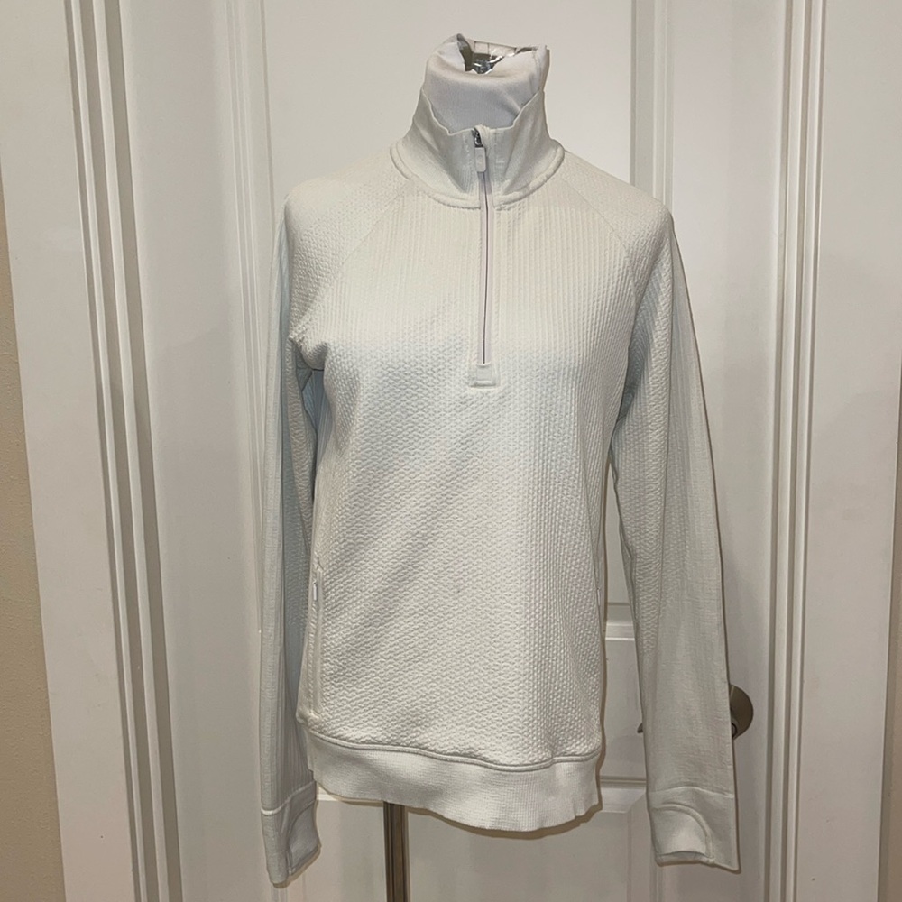Lululemon 3/4 zip. Lightly fleece lined. No rips, stains or tears.